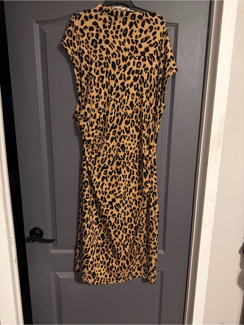 Nine West Leopard Print Midi Dress in Tan and Black